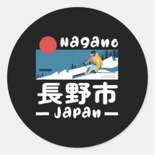 Nagano Japan Skigebied Skiën Japanse Alpen Reizen Ronde Sticker
