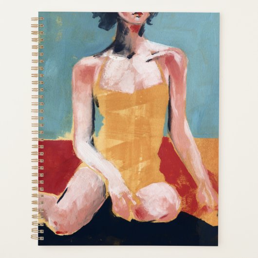 Nage vintage - maillot de bain jaune (Devant)