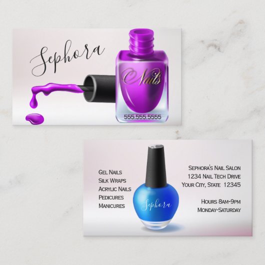 Nagel Art Technicus - Orchidee Nagellak Visitekaartje (Voorkant / Achterkant)