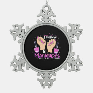 Nagel Hustler Geloof In Manicures Tin Sneeuwvlok Ornament