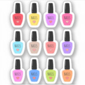 Nagel Lak Manicure Pedicure Afspraak Planner  Sticker (Voorkant)