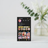Nagel Salon Instagram Gele QR-code Visitekaartje (Staand voorkant)