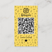 Nagel Salon Instagram Gele QR-code Visitekaartje (Achterkant)