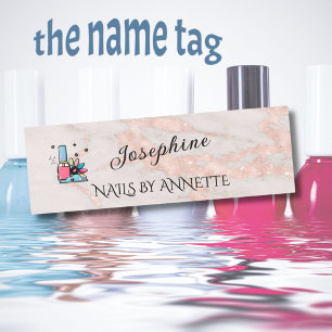 Nagel Salon Manicuriste Roze Goud Naambadge Naamplaatje
