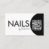 Nagel Salon Schoonheidskunstenaar QR CODE Visitekaartje (Voorkant)