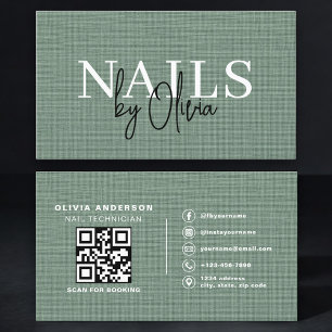 Nagel Specialist Linen Salie Groen QR Code Visitekaartje