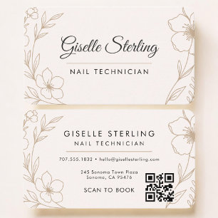 Nagel Tech Bloem QR Code Professioneel Visitekaartje