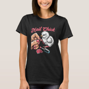 Nagel Tech Citaat Werk Uniform Nagellak Kip N T-shirt