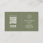 Nagelartiest Donkergroene Monogram QR-code Logo  Visitekaartje (Achterkant)