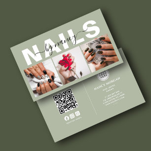 Nagelartiest Foto Collage Qr Code Logo Sagegroen Visitekaartje