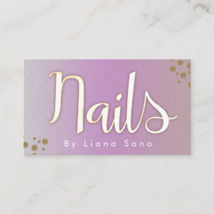 Nagelartiest Glow Script en Foto Salon Roze Goud Visitekaartje