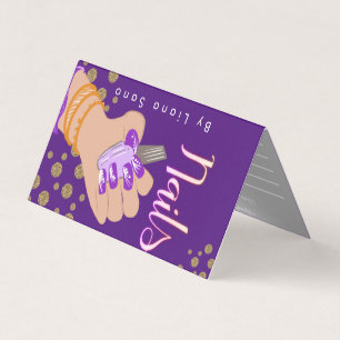 Nagelartiest Glow Script Handgetekende Afspraak Visitekaartjes
