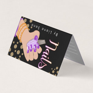 Nagelartiest Glow Script Handgetekende Afspraak Visitekaartjes