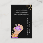 Nagelartiest Glow Script Handgetekende Illustratie Visitekaartje (Achterkant)