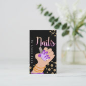 Nagelartiest Glow Script Handgetekende Illustratie Visitekaartje (Staand voorkant)