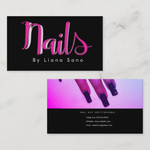 Nagelartiest Script en Foto Salon Roze Visitekaartje