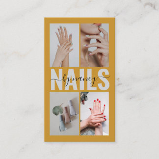 Nagelartiest Typografie Foto Collage Mosterd Visitekaartje