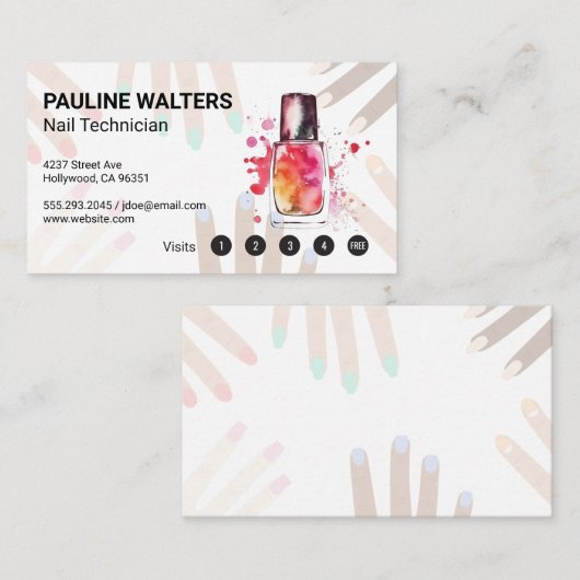 Nagelfles en Pet | manicure Klantenkaartje (Voorkant / Achterkant)