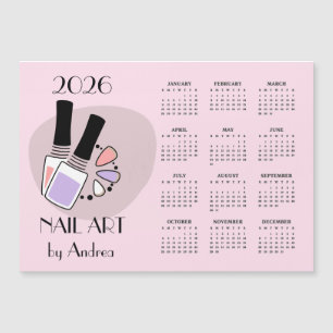Nagelkunst ontwerp 2026 kalender magnetische kaart