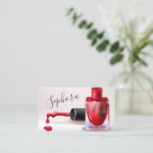 Nagelkunsten Technicus - Rode nagellak2 Visitekaartje (Staand voorkant)