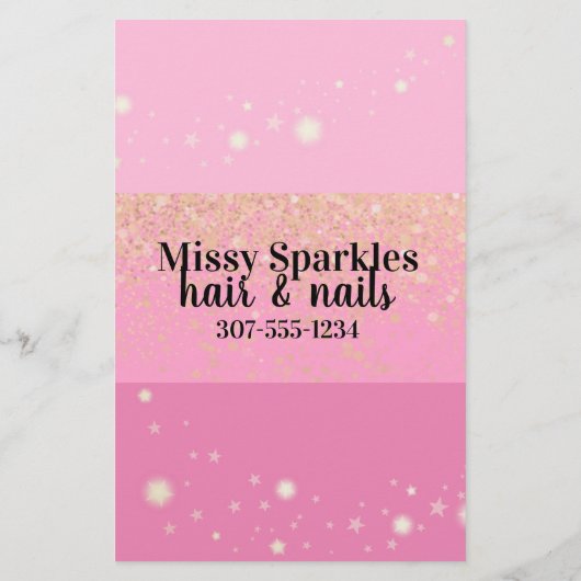 Nagelkunstenaar manicure pedicure salon prijstlijs flyer (Achterkant)