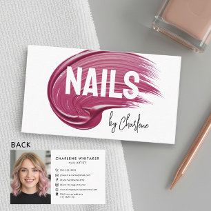Nagelkunstenaar Mauve Polish Photo Modern Typograp Visitekaartje