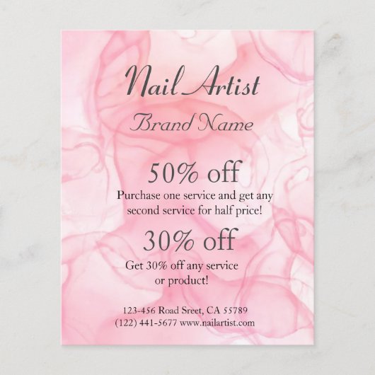 Nagelkünstlergeschäft personalisierter Flyer (Voorkant)