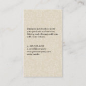 Nagellak Elegante Damast Monogram Visitekaartje (Achterkant)