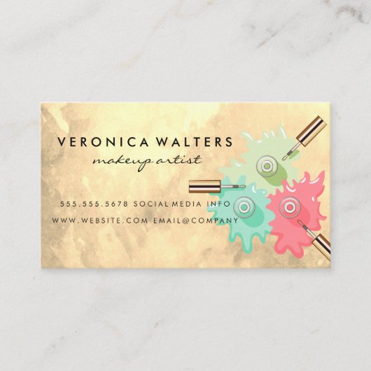 Nagellak Flessen Omgegooid | Schoonheid Klantenkaartje (Voorkant)