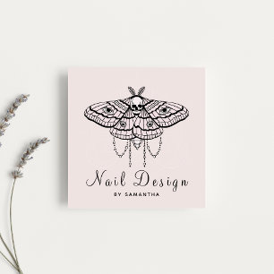 Nagelontwerp Acrylische pedicure Butterfly Vierkante Visitekaartje