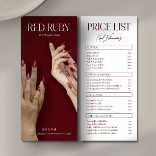 Nagels Cosmetische Salon Service Prijslijst Rek Reclamekaart