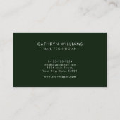 Nagels Donkergroen Dierenprint Nageltechnicus Visitekaartje (Achterkant)