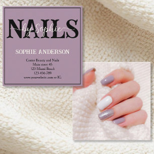 Nagels door aangepaste foto vierkante visitekaartje