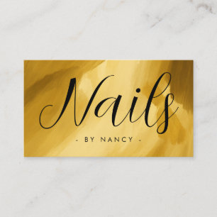 Nagels Typografie Gouden penseelstreek Zakelijk Visitekaartje