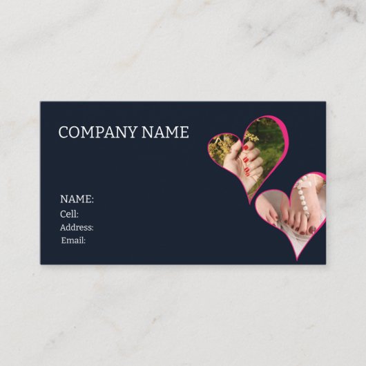 nagels van het VISITEKAARTJE van de BASISSJABLOON (Voorkant)