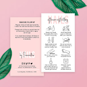 Nagels Verzorging Instructies Vrouwelijk Roze Mani Visitekaartje