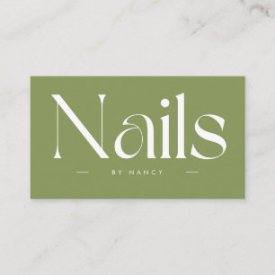 Nagels Vette Typografie Salie Groen Visitekaartje