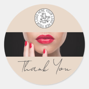Nagelsalon Bedrijfslogo Bedankt Ronde Sticker