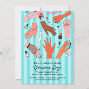 Nagelsalon Galentine's Day Kaart