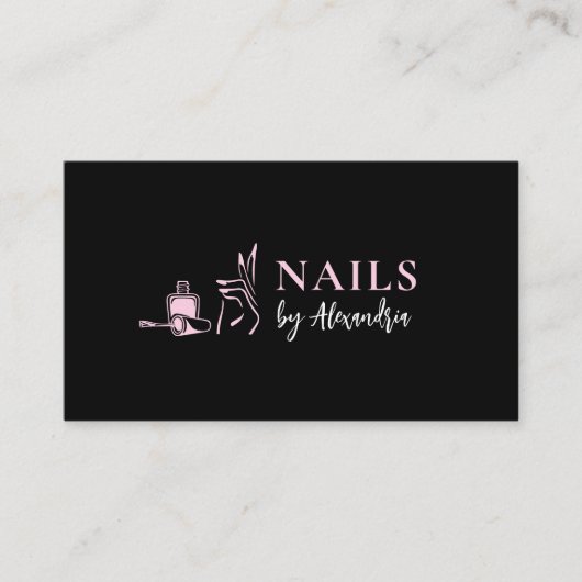 Nagelsalon Logo Afspraak Visitekaartje (Voorkant)