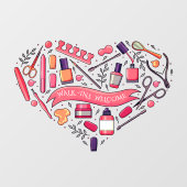 Nagelsalon Loop In Welkom Nagel Pedicure Hart  Raamsticker (Vel)