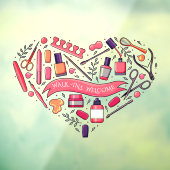 Nagelsalon Loop In Welkom Nagel Pedicure Hart  Raamsticker (Vel 3)