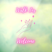 Nagelsalon Loopklanten Welkom Roze Raamsticker (Vel 3)