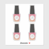 Nagelsalon Monogram op Bronzen Glitter Nagellak Sticker (Vel)