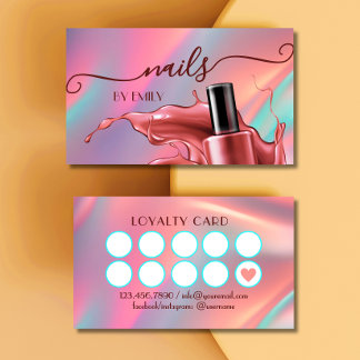 Nagelsalon Poolse fles Splash Pastel Klantenkaartje