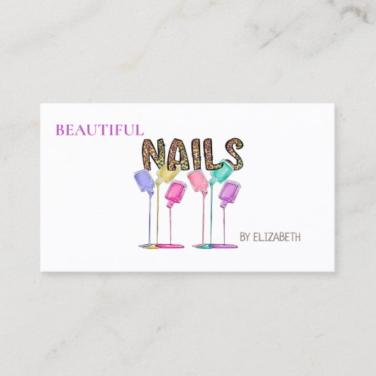 Nagelsalon Vrouw Nagellak Visitekaartje (Voorkant)