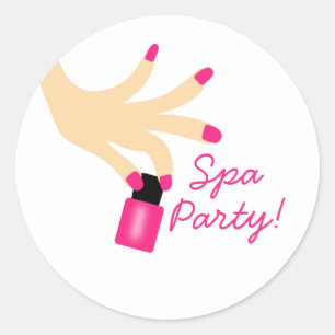 Nagelsticker voor Spa verjaardag of Bruids Bruilof Ronde Sticker