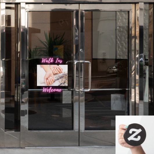 Nagelstudio Loopklanten Welkom Handen Nagels Foto Raamsticker (Kantoordeur)