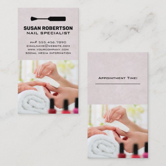 Nagelstudio | Manicure Sessie Afsprakenkaartje (Voorkant / Achterkant)