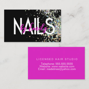 Nagelstudio Ontwerper Galaxy Art Neon Visitekaartj Visitekaartje